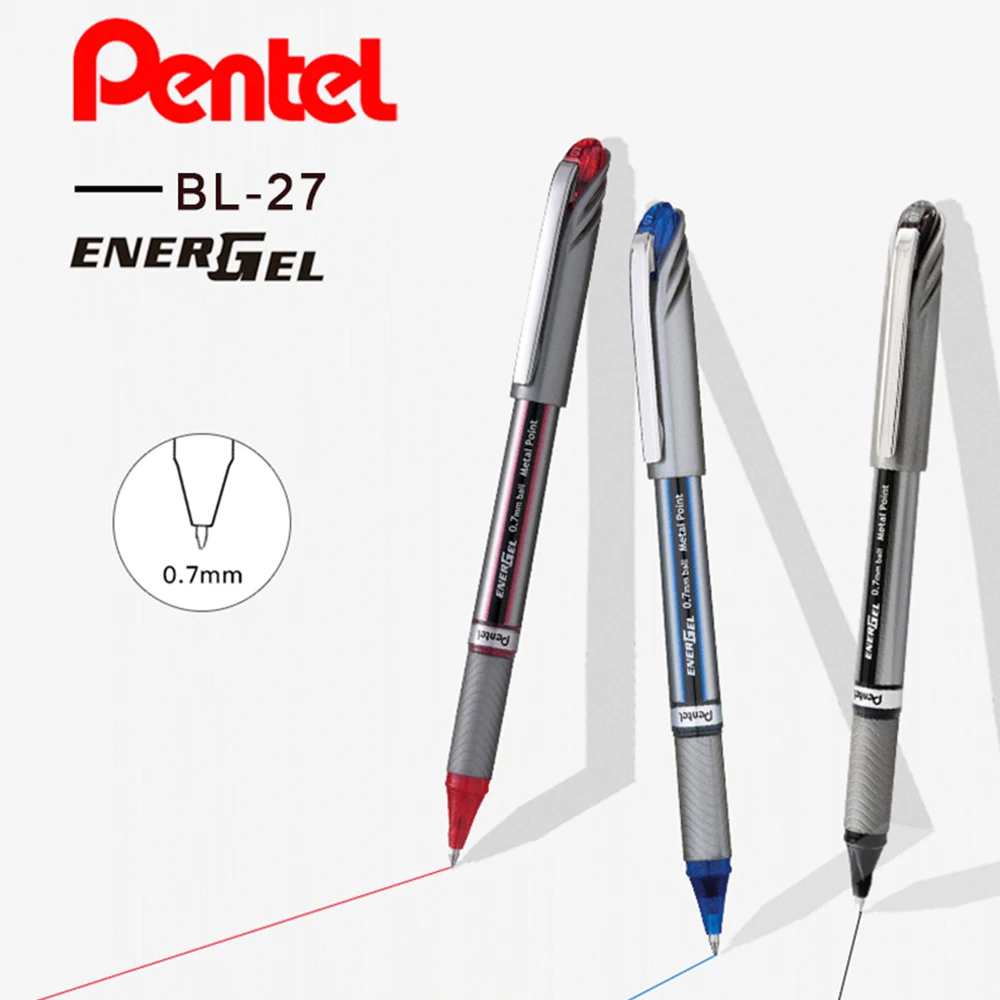 1pcs Japan Pentel Gel Pen 0.7mm Quick Drying Writing Smooth BL27 Student Office Signature Black Red Blue School Stationery