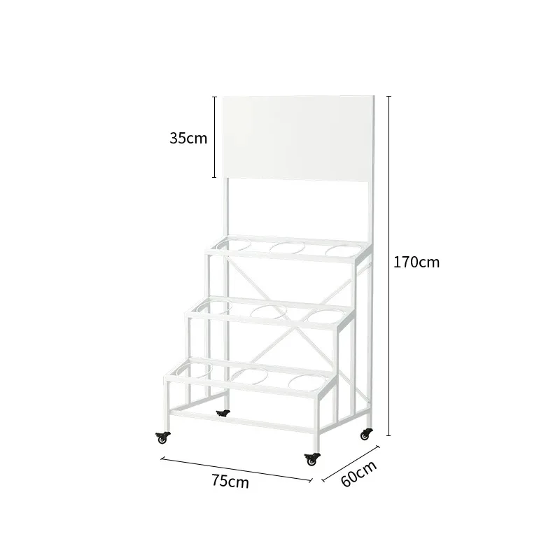 Multi-layer Ladder Flower Display Rack, Removable Florist Flower Bucket Stand for Living Room Decoration