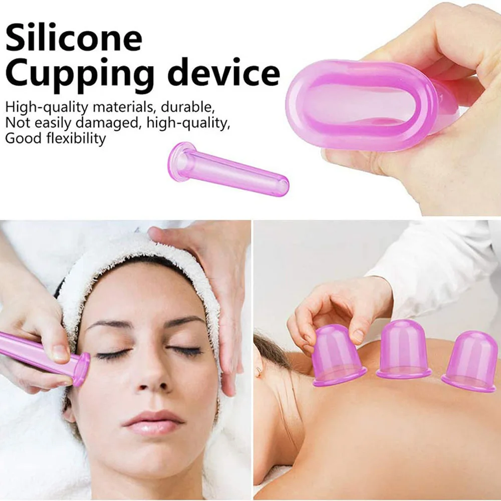 Silicone Facial Massage Cupping Set Vacuum Body Massager Cup Ventouse Anti Cellulite Therapy Face Suction Cups