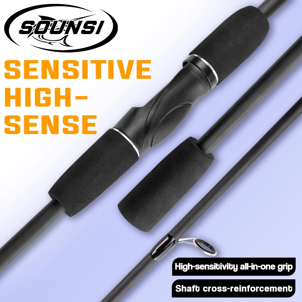 SOUNSI M Power Spinning/Casting Hard FRP Portable Fishing Rod 1.8/1.98M Fast Solid Tip For Trout