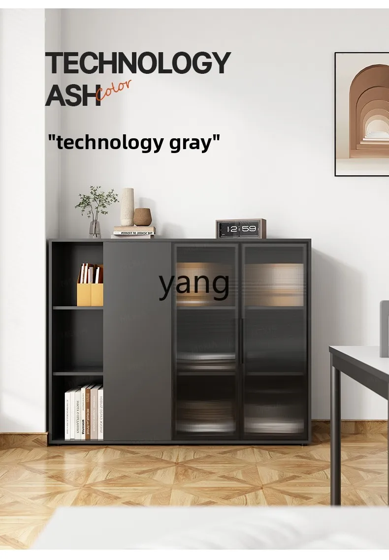 lmm light luxury simple modern solid wood filing cabinet glass with lock office filing cabinet
