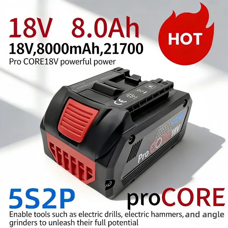 21700 battery cell technology breakthrough, Pro CORE 18V 8000mAh battery power density industry-leading.