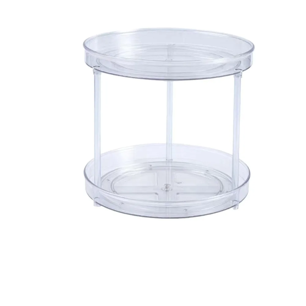 

1/2/3-layer KitchenStorage Rack 360 Rotating Multifunction Spice Seasoning Shelf Clear Turntable Organizer Makeup Storage Trays