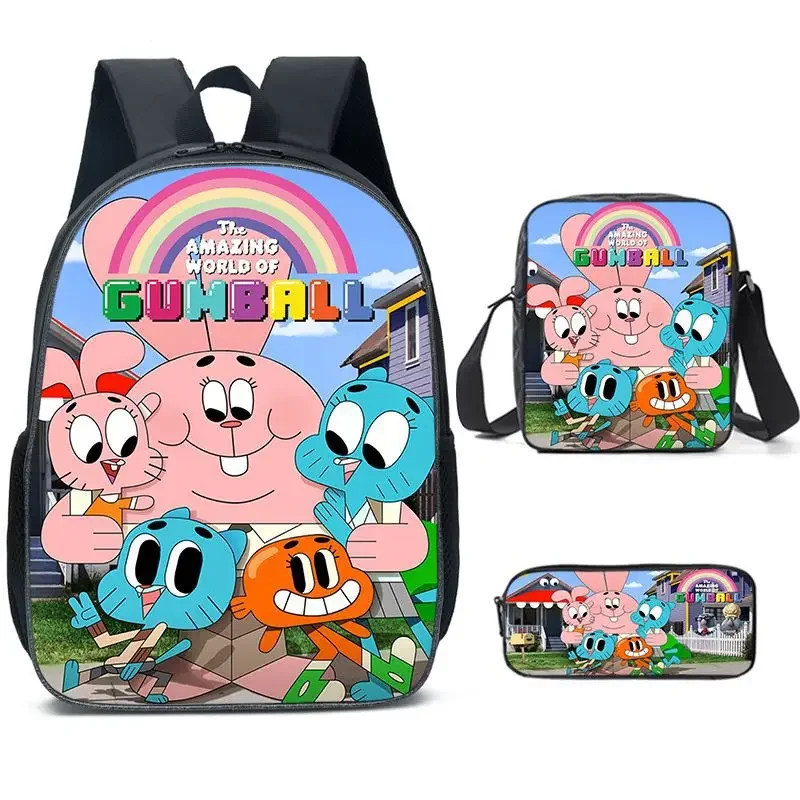 Gumball Amazing World Backpack Lunch Bag Pencil Case Set Gift for Kids Students