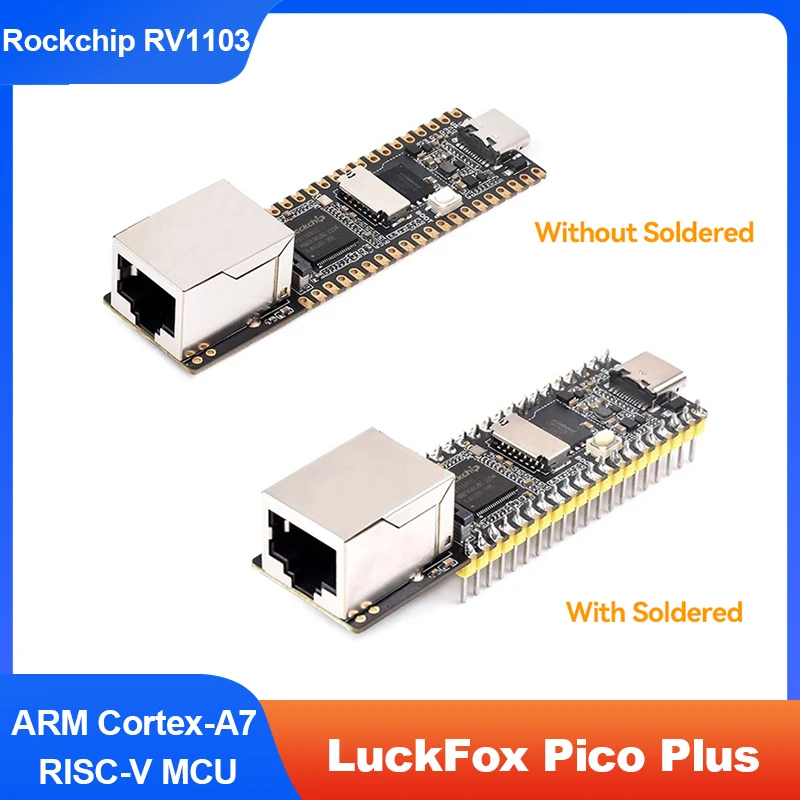 

LuckFox Pico Plus RV1103 Linux Micro Development Board Integrates ARM Cortex-A7/RISC-V MCU/NPU/ISP Processors