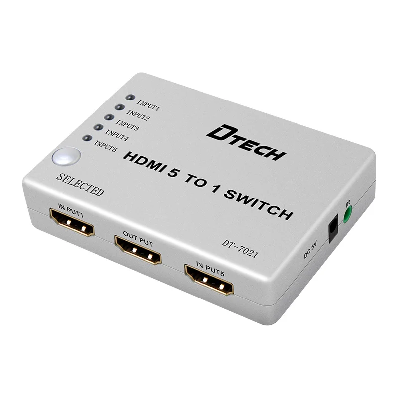 OEM 4K 8K HDMI Matrix SWITCH 5 a 1 HDMI 1.3 Versão HDCP1.2 KVM HDMI SWITCH 5 portas 4K Video SWITCH 5x1 para computador
