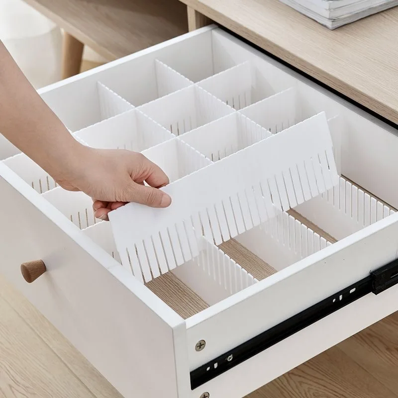 10Pcs Drawer Dividers,Adjustable Divider Drawer, Drawer Organiser System, Drawer Divider for Cupboard, Underwear, Socks
