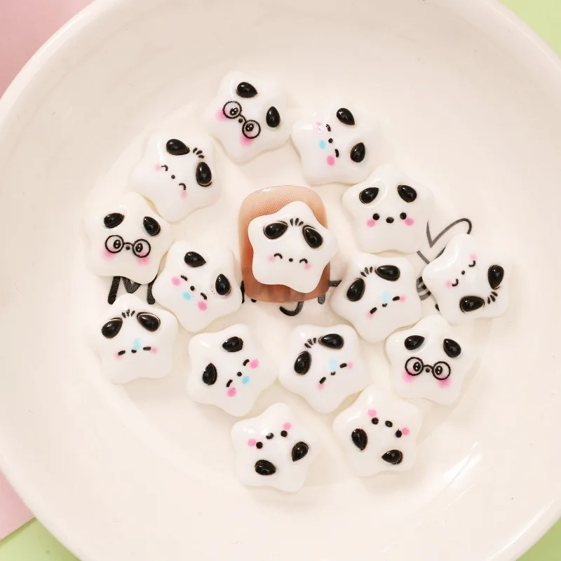 50 Uds. De dijes para uñas de estrella Pochacco, gafas 3D, decoración de resina con forma de perro y estrella para manicura juguetona