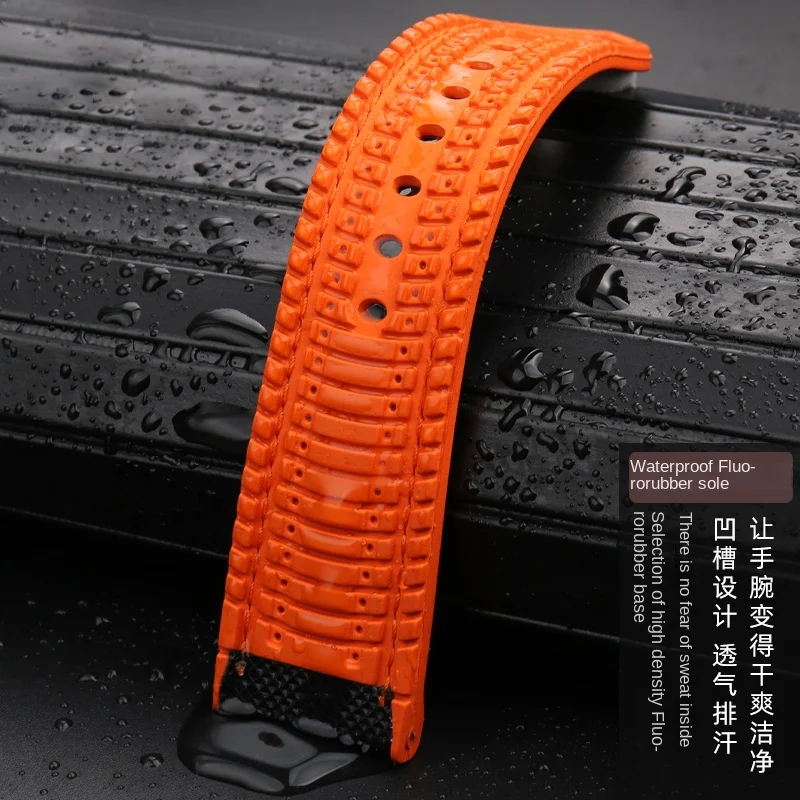 For Blancpain Fifty Fathoms strap 5000 5015 5015D 5006 5008 23mm fluororuber strap New scuba Fifty Fathoms watch strap band 22mm