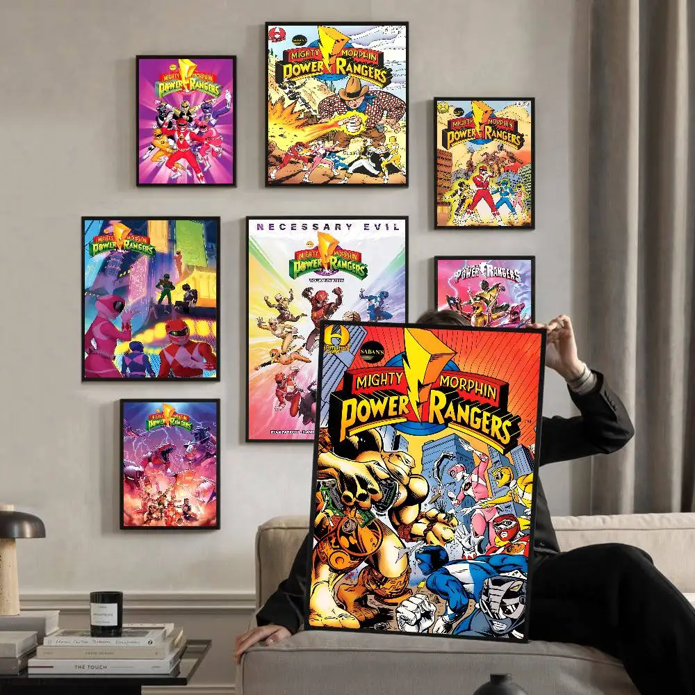 Affiche en papier imperméable M-Mighty M-Morphin Power Rangers, autocollant décoratif pour café, bar, art mural esthétique