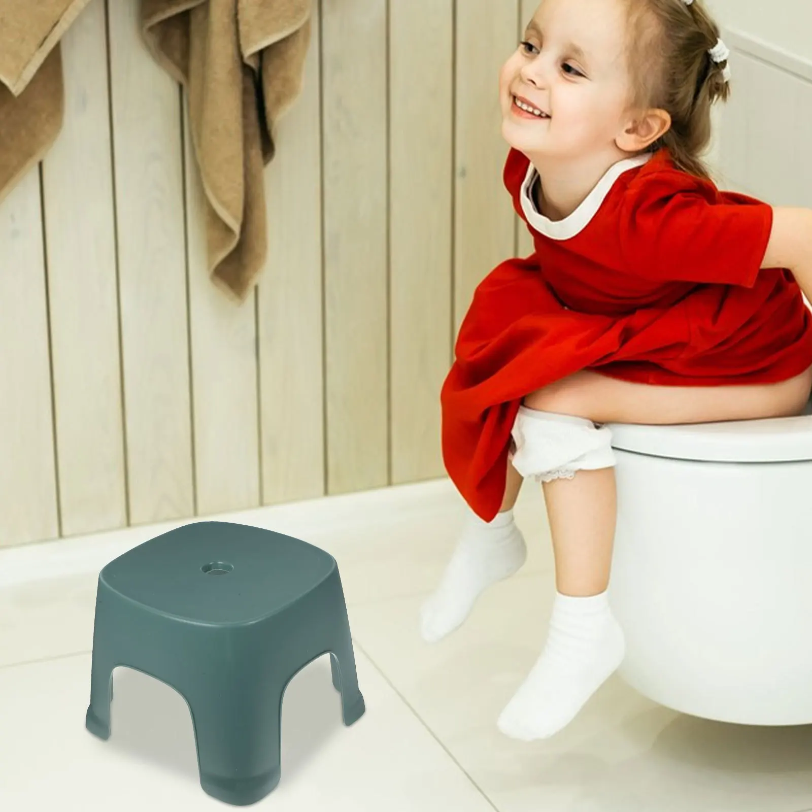 

1pc Shoe Changing for Kids Toddler Step Stool Plastic PVC Low Footstool Toilet Step Stool Bathroom Use Small Size