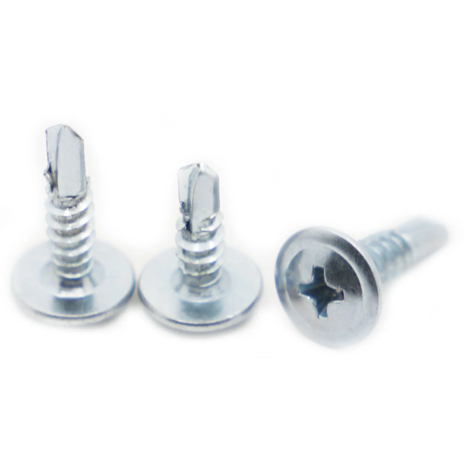 50pcs M4.2 Blue Zinc Plated Carbon Steel Round Head Drill Type Self Tapping Screw Drilling Tail Screws
