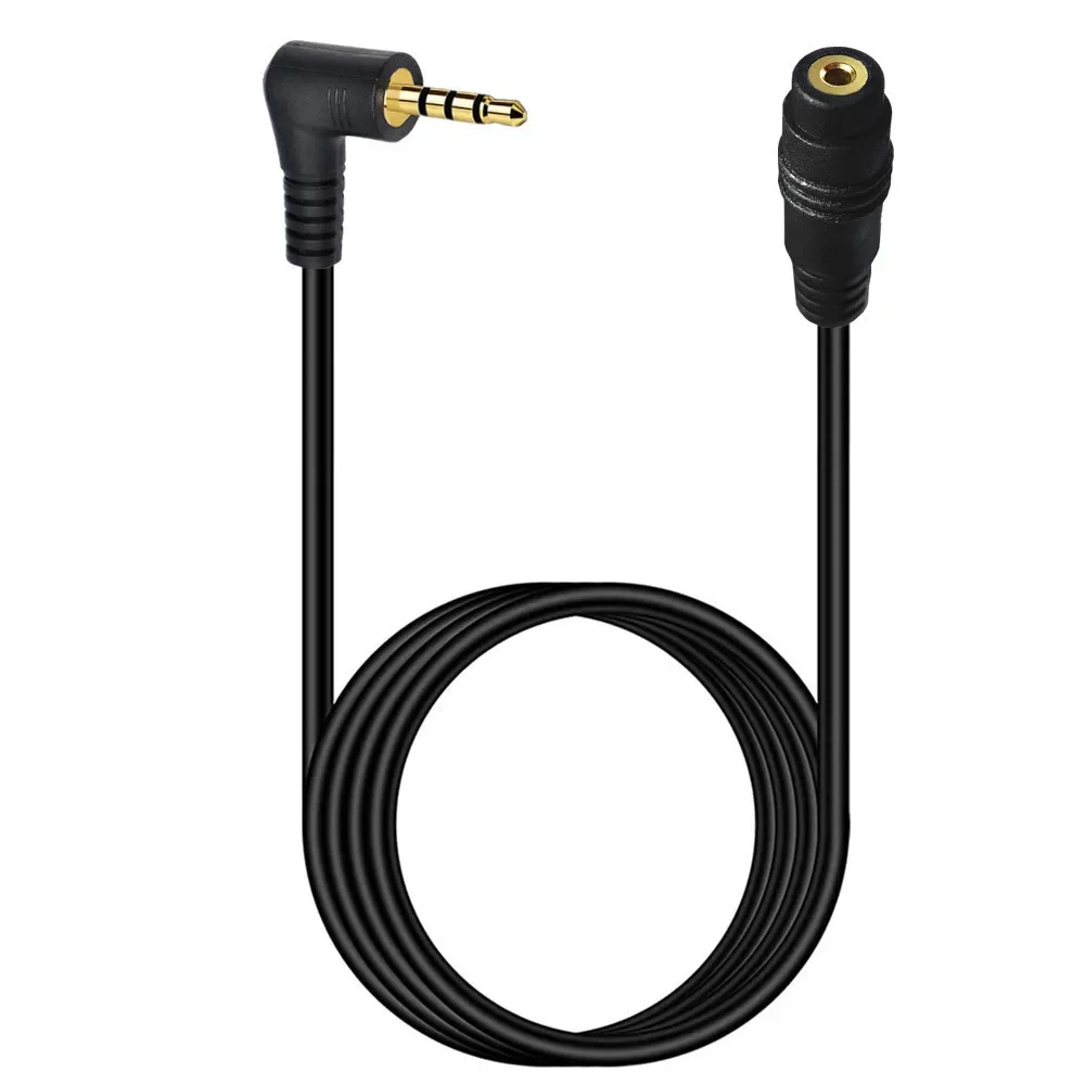 4-biegunowy stereofoniczny adapter audio 2,5 mm męski na żeński 90 pod kątem prostym Kabel 2,5 mm 30 cm do karty dźwiękowej / kamery samochodowej