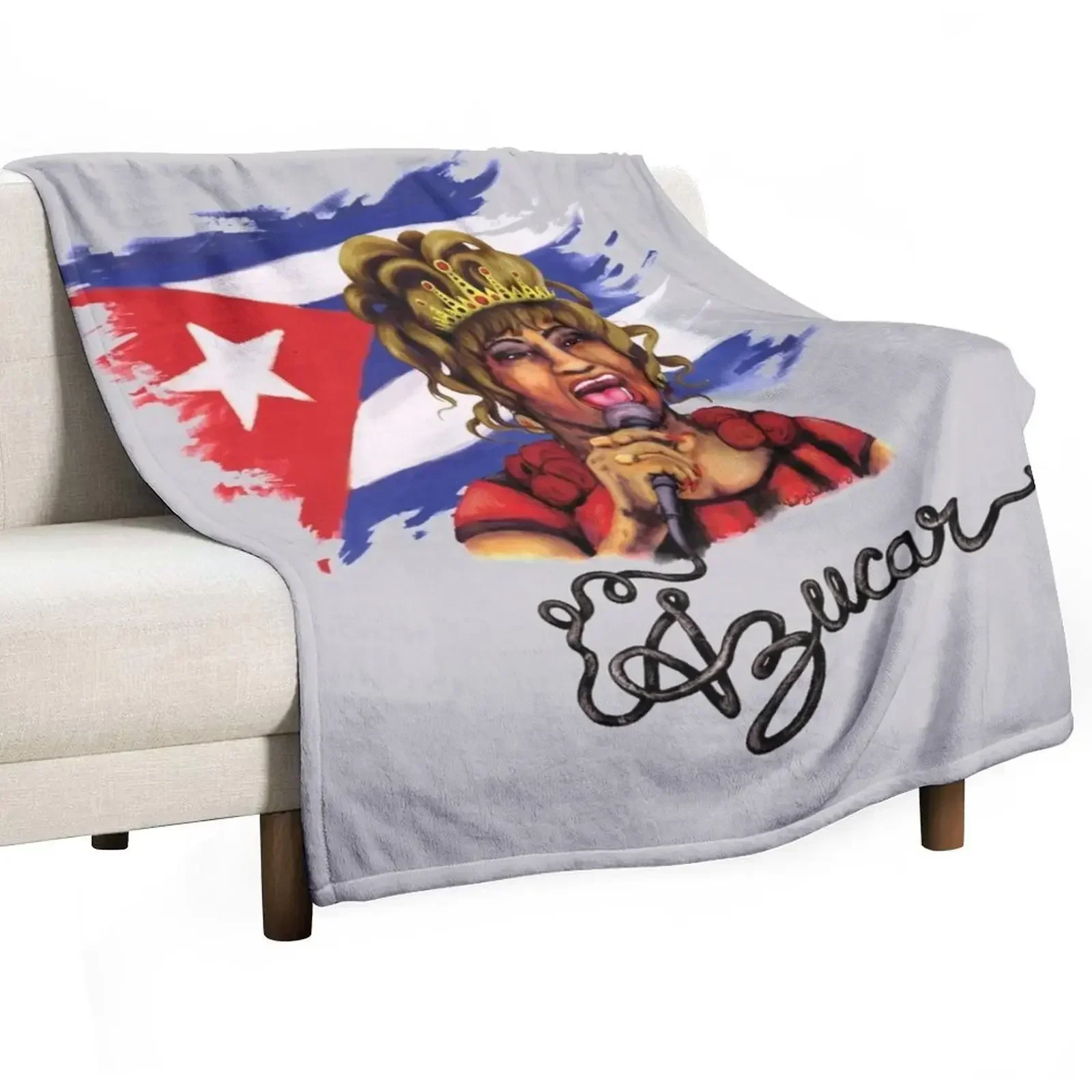 Celia Cruz THE QUEEN Throw Blanket Personalized Gift Soft Luxury Throw Tourist Picnic valentine gift ideas Blankets