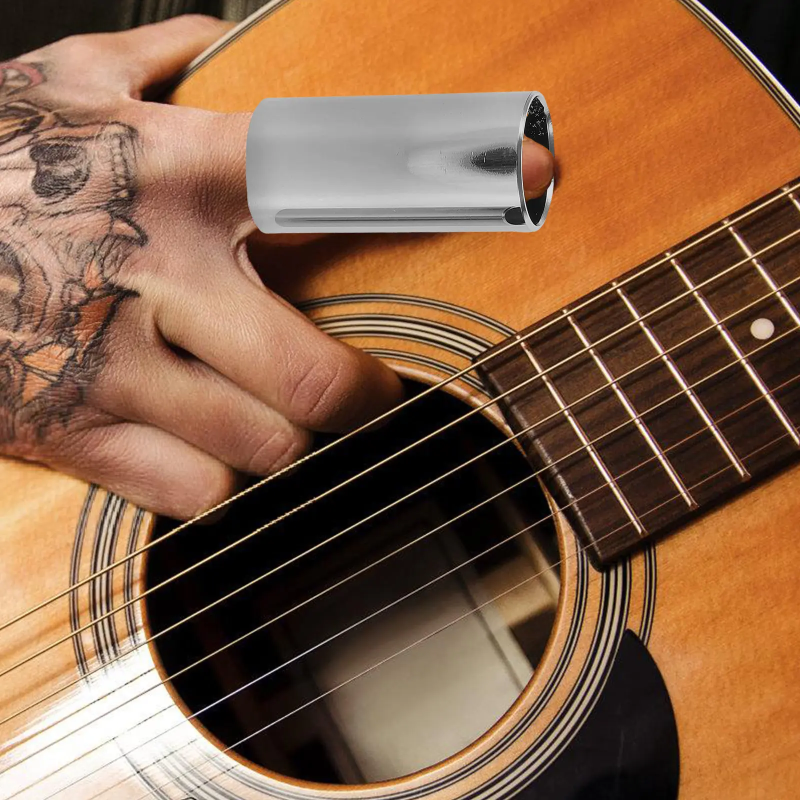 4pcs Stainless Steel Guitar Slides Set for Acoustic & Electric Guitar – 28/51/60/70mm Lightweight Metal Slides