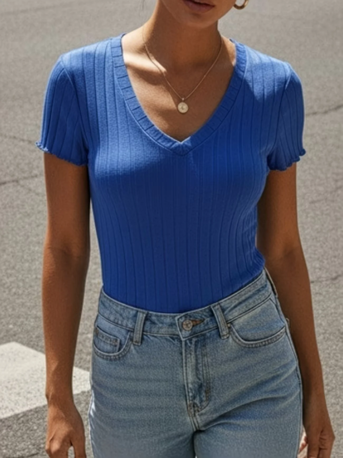 Casual Solid Color Short Sleeve Bodysuit 3-Pack - Multi-Occasion Rib-Knit V Neck Layering Top Set for Club, Beach, Travel