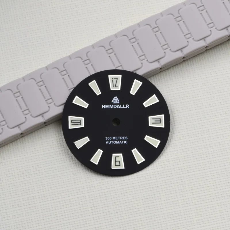 heimdallr-black-285mm-watch-dial-c3-luminous-30-o'clock-dial-for-nh35a-movement-parts-heimdallr-watch-parts-dive-watch-dials