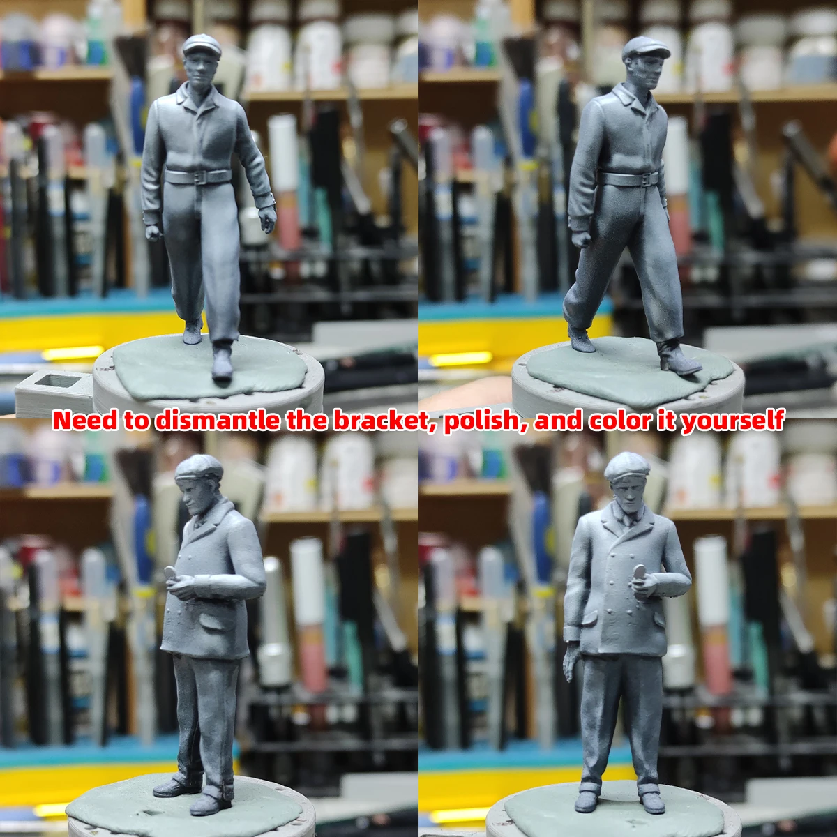 Stadtbewohner Zivilisten Mann Harzfiguren 3D für Szenen-Dioramen HO-Maßstab Modelle von Eisenbahnfahrzeugen Auto 1/35/43/48/64/72/87 – Detail 2