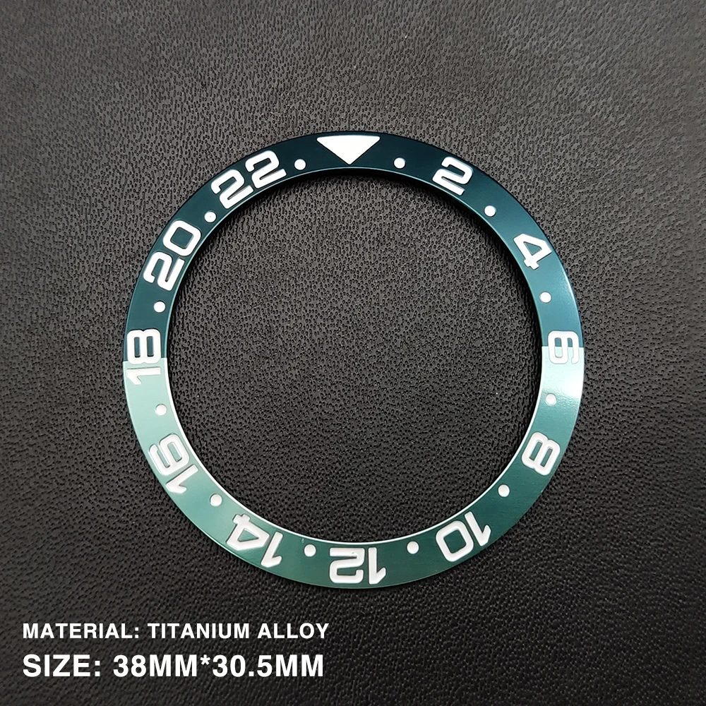 ساعة تعديل مخزن 38 مللي متر الفرعية الحافة الألومنيوم GMT الأحمر الأزرق مع مضيئة الخرز ل 40 مللي متر ساعة رجالي 30.5 مللي متر