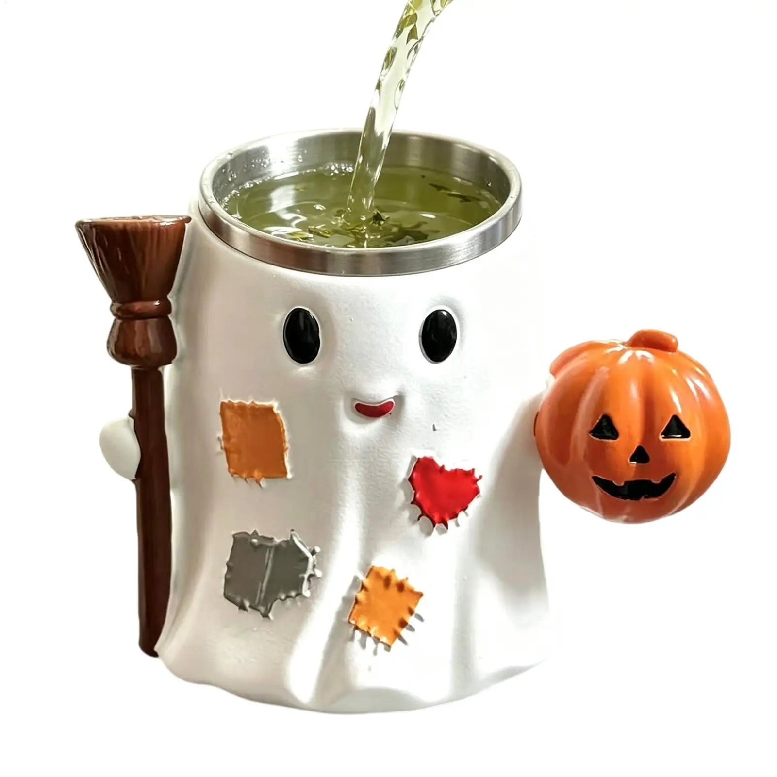300ml Cute Halloween Pumpkin Ghosts Ceramic Mugs Ceramic Drinking Glass With Handle Halloween Funny  Spooky Ghosts Coffee Cup