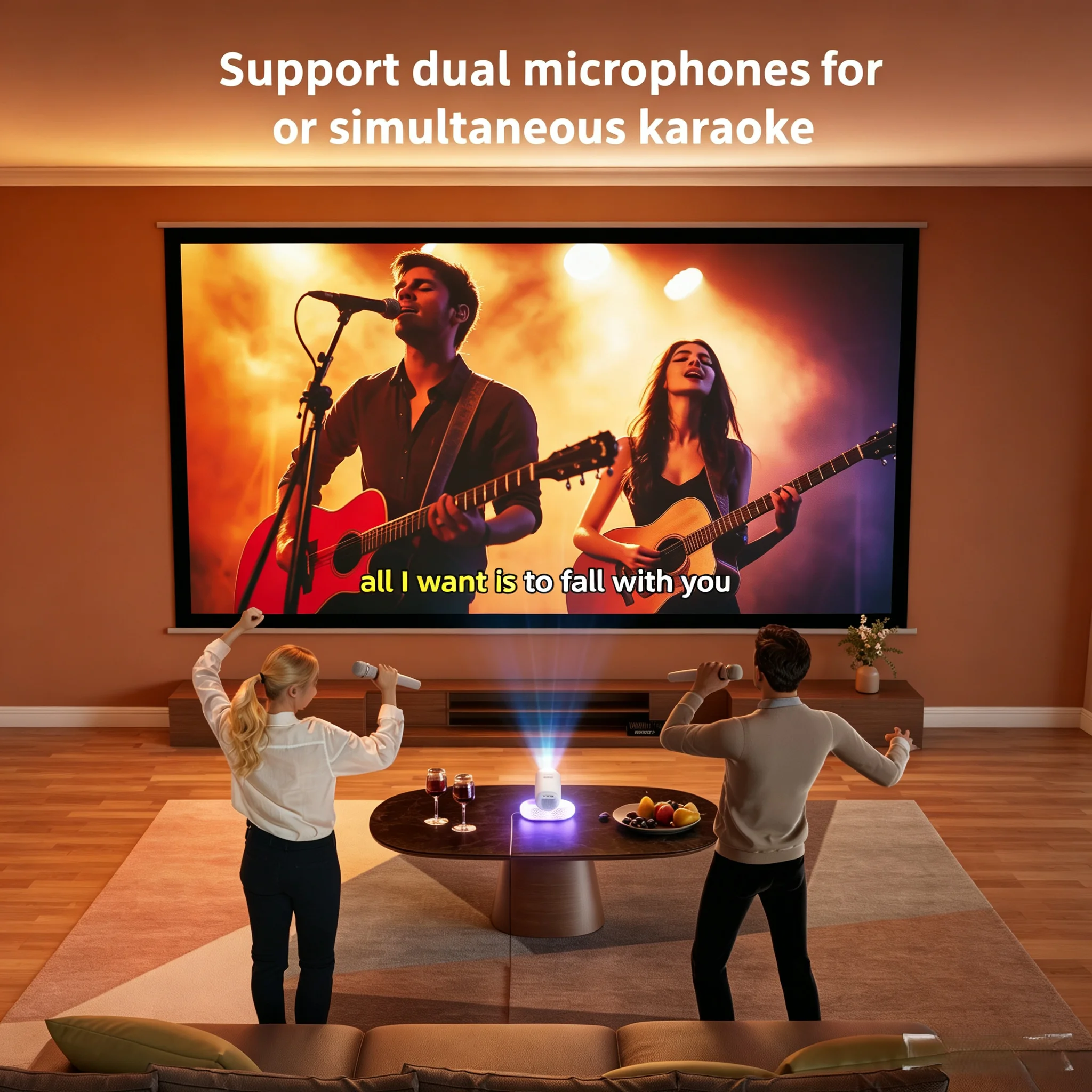 Projetor Portátil Inteligente - Home Cinema Karaoke Projector avaliação e preço