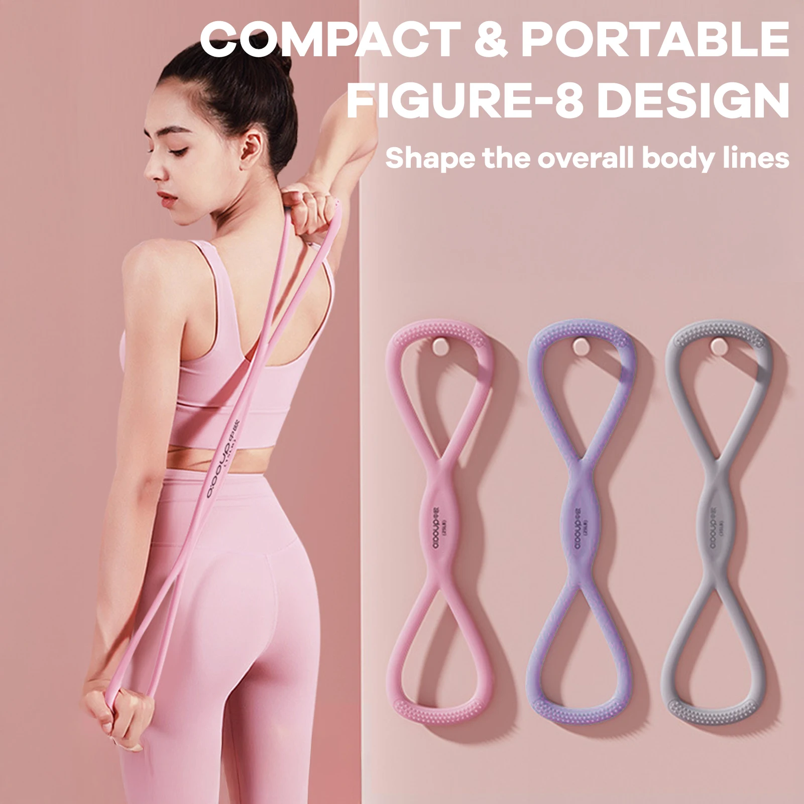 

High Stretch Yoga Band Durable Silicone Tension Strap For Pilates Fitness Body Shaping Sports Training Portable Yoga Accessories