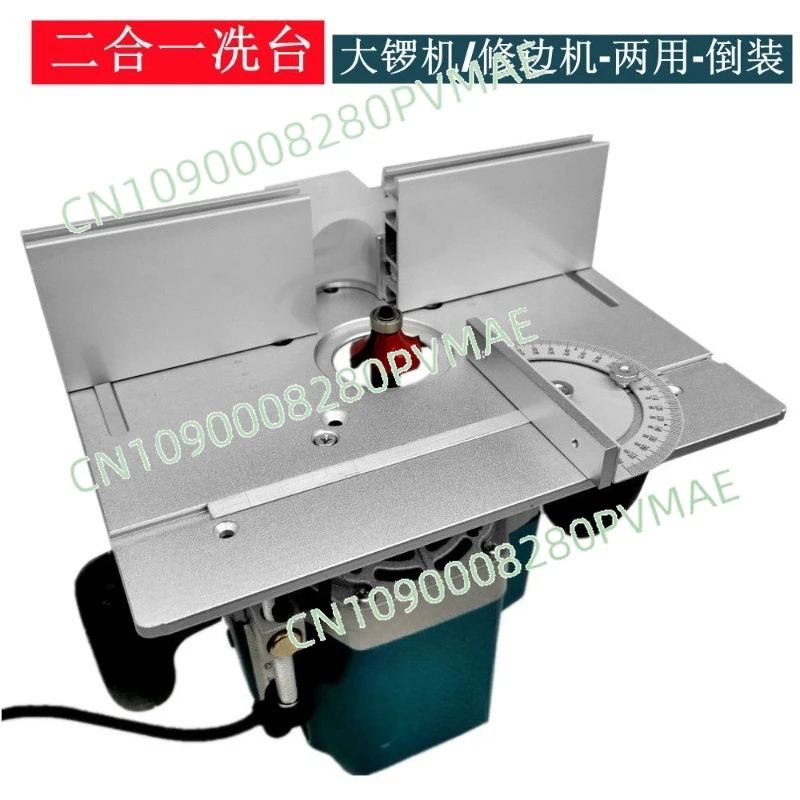 

2-in-1 Router & Milling Machine Insert Plate | Aluminum Alloy Tabletop Mini Table Saw Panel with Push Rule for Woodworking