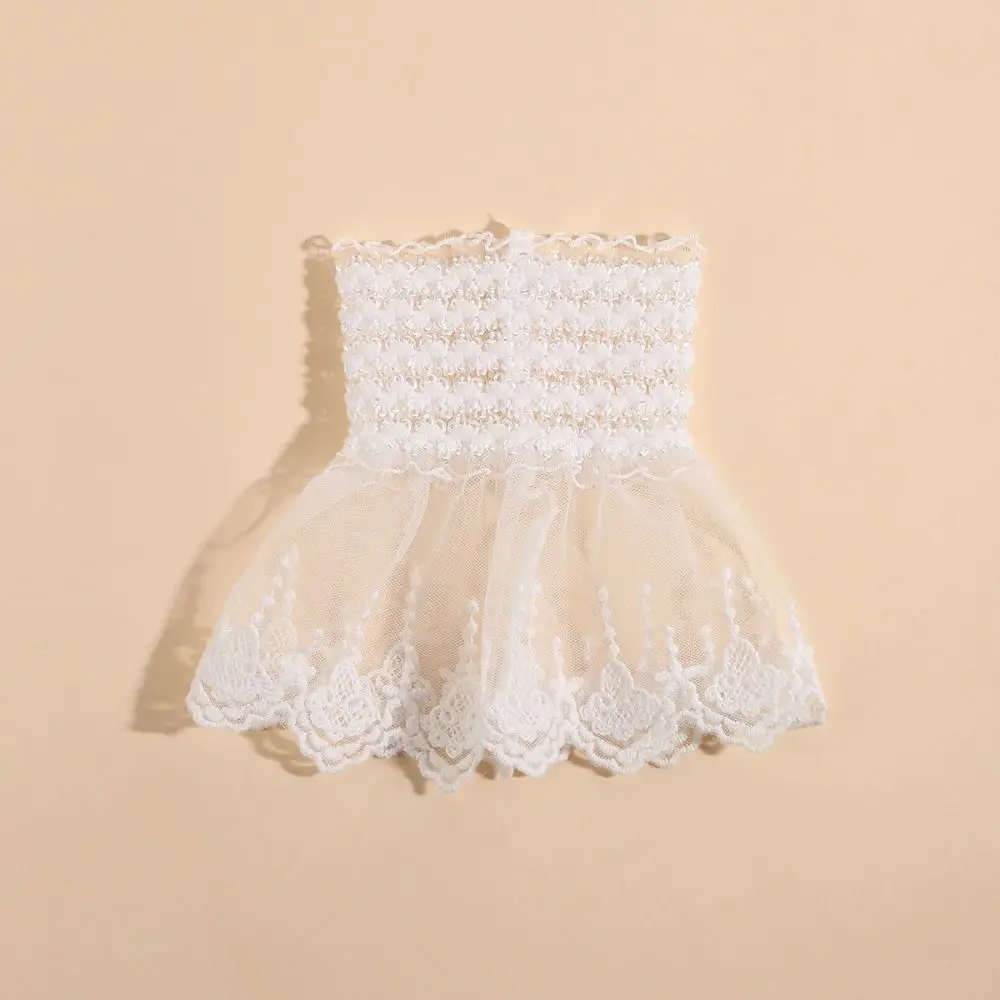 

Милые двойные кружевные манжеты-накладки с плиссировкой и цветочным узором, декоративные манжеты-«рога», милые кружевные рукава в горошек для повседневной носки (женские)