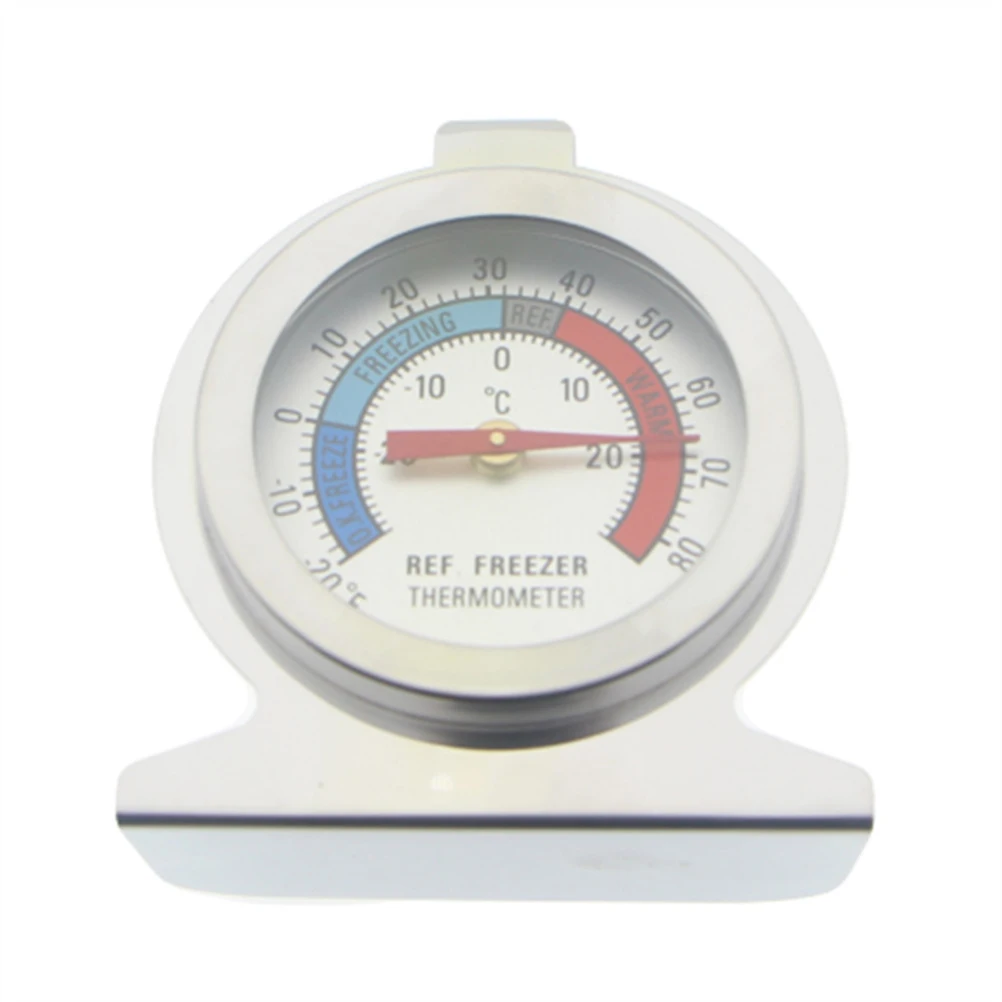 

4pcs Temperature Humidity Gauge Stainless Steel Refrigerator Thermometer Durable Freezer Monitor Real Time Practical Gift