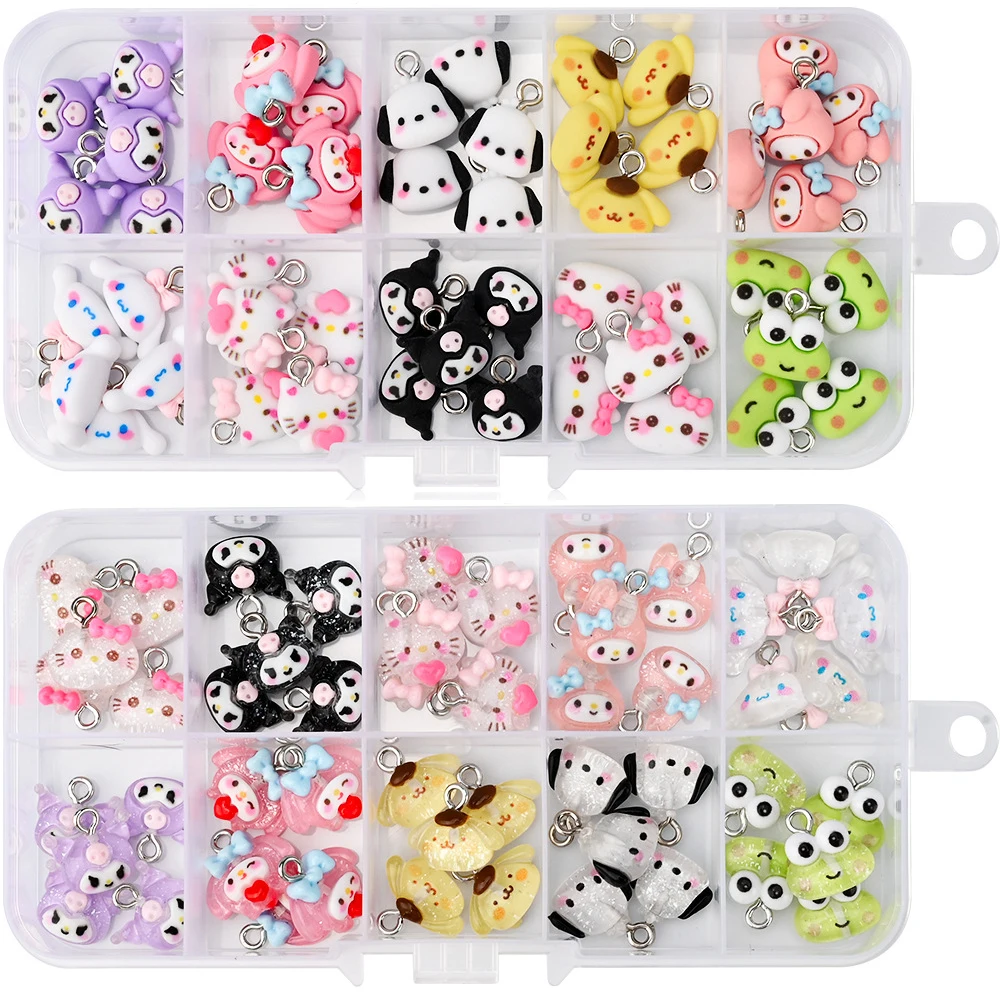 

50pcs 3D Cartoon Charms DIY Craft Kit for Phone Case, Keychain, Earrings, Pendant Decorations - Creative Handmade Accessories