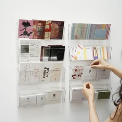 Acrylic Greeting Card Display Stand for Flower Shop Postcard Magazine Holder,Wall Mount Hanging Storage Rack for Brochure File