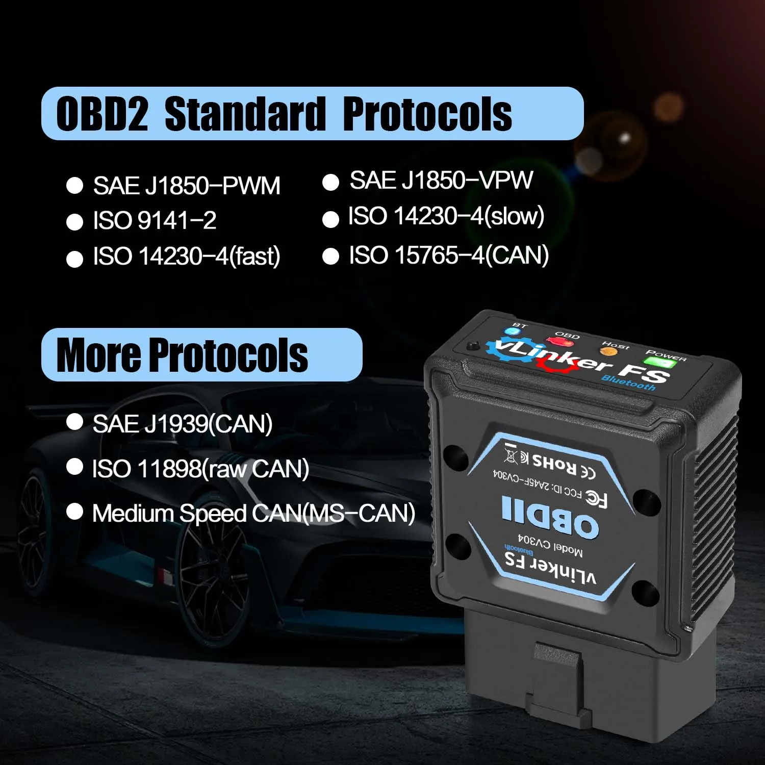 Blue-tooth Car ECU Programming Professional Elm327 Vgate Vlinker FS Car Diagnostic Scanner Tool