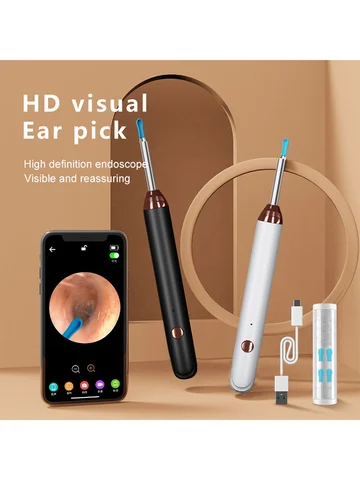 Tinsol Smart Visual Ear Cleaner 1296P Ear Sticks Otoscope USB C Charging Endoscope Wax Removal Tool Earpick Camera Health Care