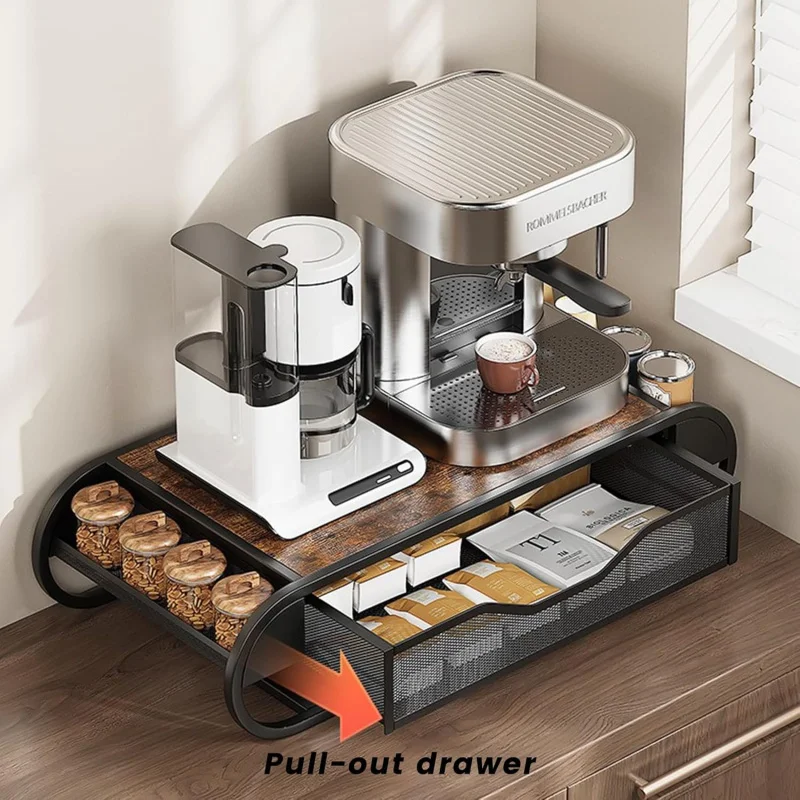 Suporte de gaveta para cápsulas de café, 1 peça, para copos k, gaveta de armazenamento com cestas laterais, organiza sua estação de café