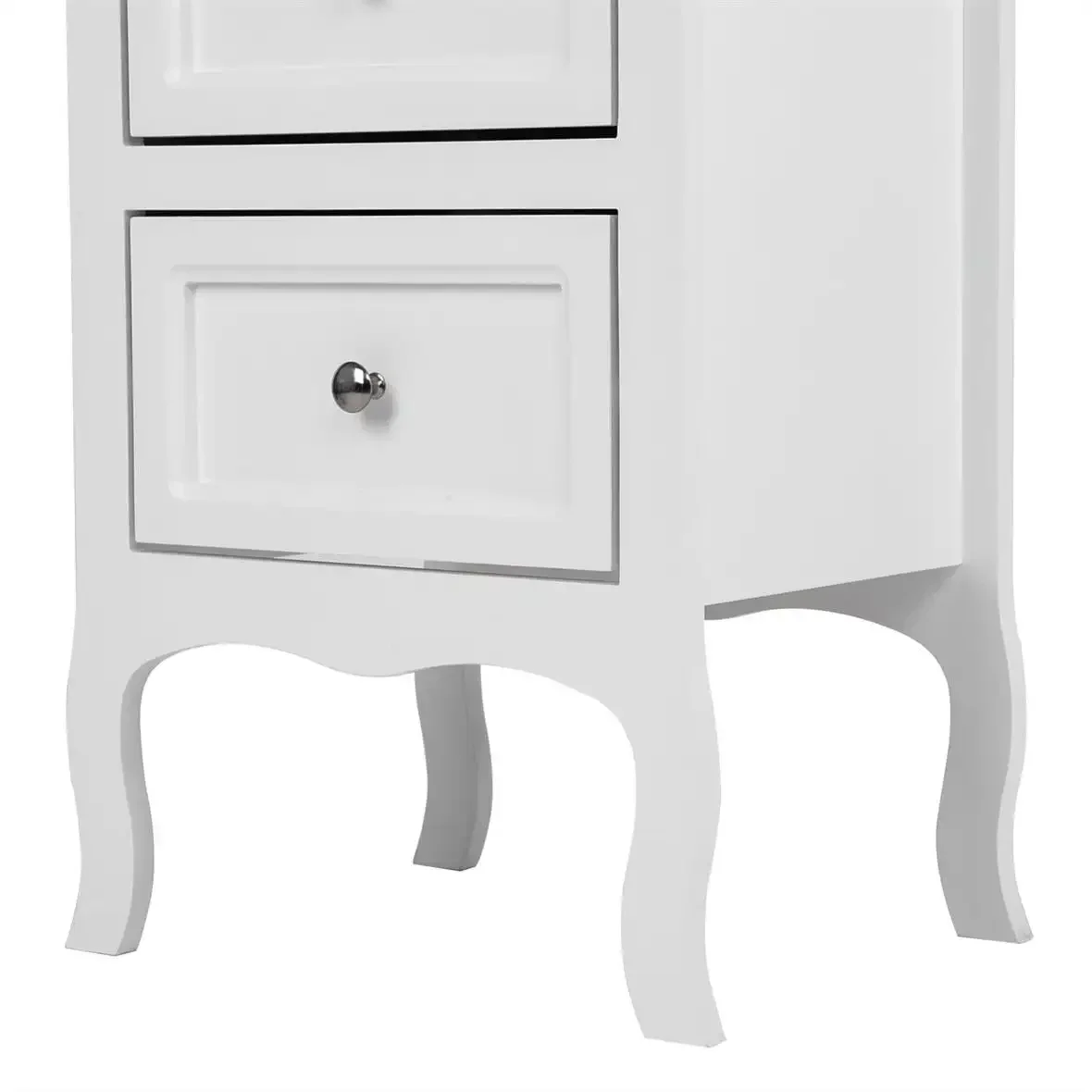 Nightstand End Table with 2 Drawer,White Finish