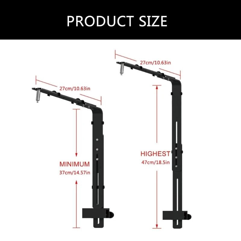 Durable Aluminum Aquariums Light Fixtures Bracket for Home and Office Use Adjustable Fish Tanks Hanging Light Support Rack 87HA