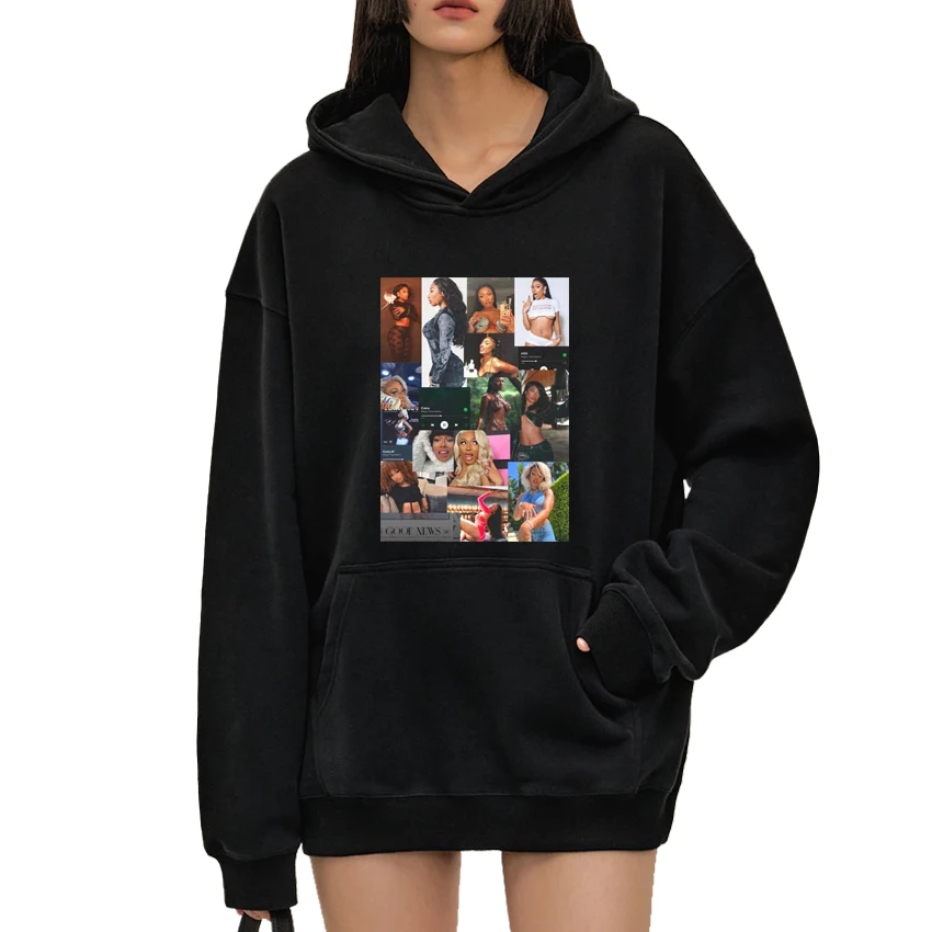 

Rapper Megan Thee Stallion Concert 2024 print Hoodie Men Women hip hop vintage streetwear Unisex Fleece Long sleeve Sweatshirt