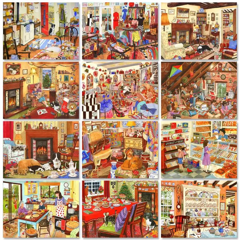 

Картина маслом по номерам для поделок, комнатная пейзажная живопись, декоры для взрослых, набор «сделай сам», подарочная настенная художественная фигурка Ani