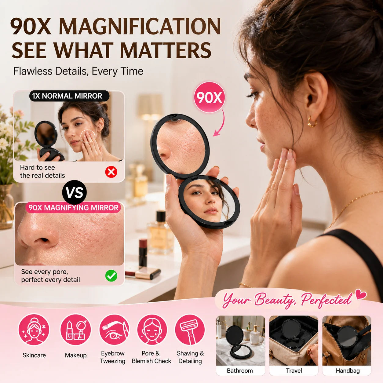 Cermin Pembesar Rias Wajah Dua - Beauty Makeup Design ulasan dan harga