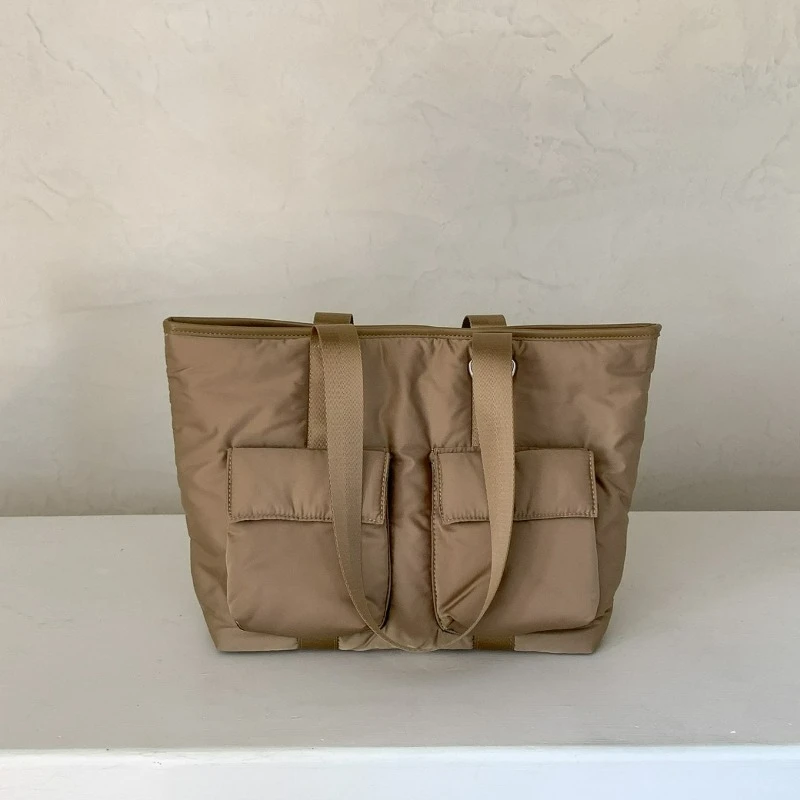 

Женская модная простая большая сумка, нейлоновая сумка на плечо большой вместимости, высококачественная и вместительная сумка для путешествий, работы, поездок на работу