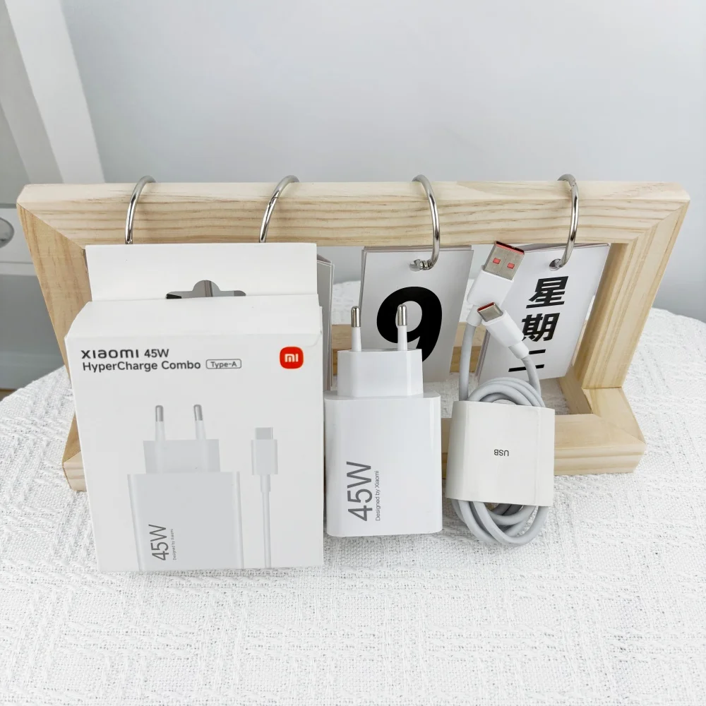 Xiaomi 45W EU Fast Charger Adapter 6A USB Type C Cable Super Fast Charging Set for MI 13 12 11 9 Redmi Note 14 13 Pro Poco X8 X7