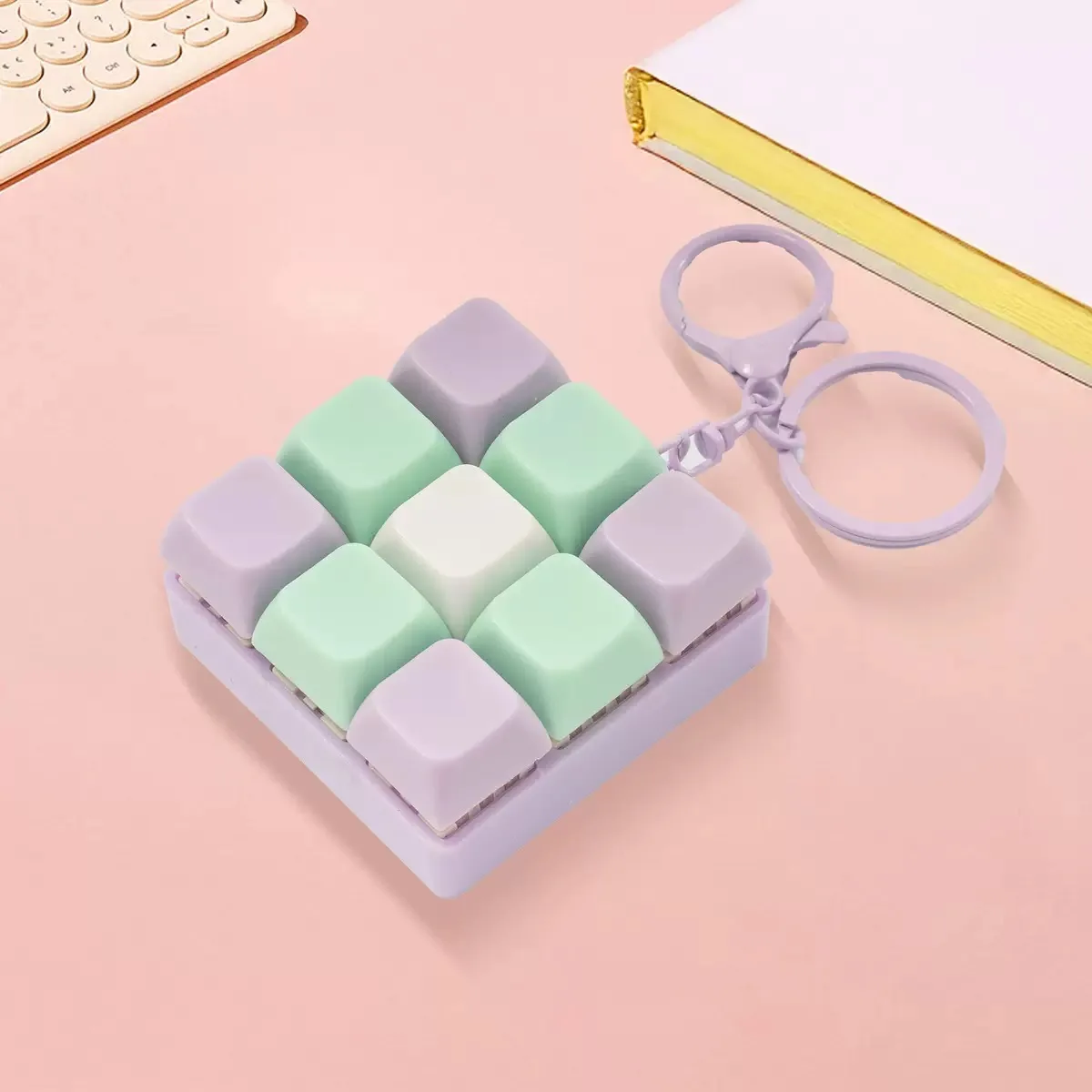 9-key Russia Tetris fingertip press keychain stress relief artifact