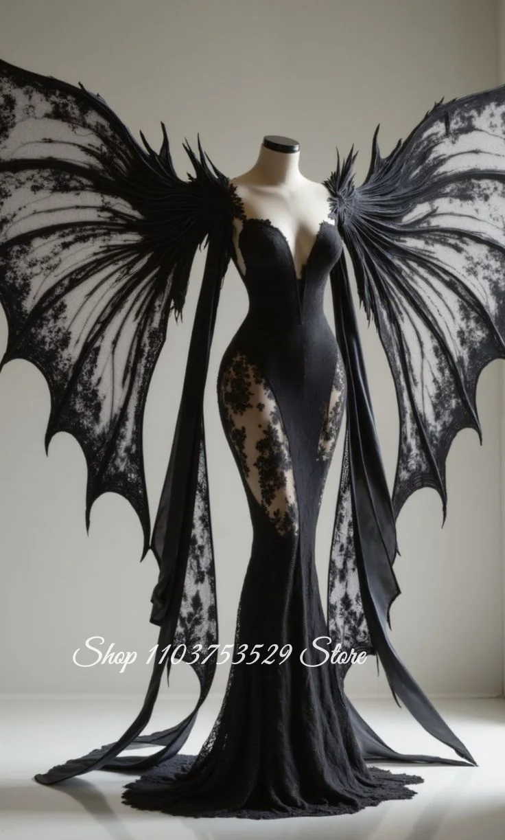 Maßgeschneiderte gotische Spitze Brautkleider Vintage Meerjungfrau Brautkleid Vintage viktorianische Gothic Hochzeit Abendkleider für besondere Anlässe