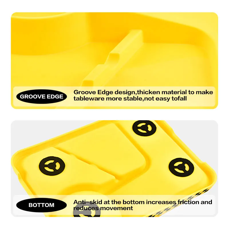 เด็กให้อาหารชุดจานจานสําหรับทารก Stuff ดูดถ้วยความงามบนโต๊ะอาหารสําหรับเด็กแผ่นเครื่องครัวชุดอาหารค่ํา