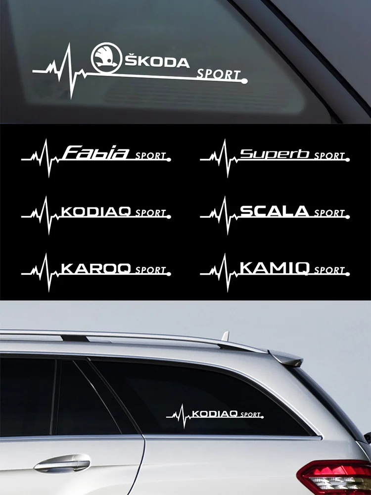 2pcs Car Body Window Vinyl Sticker Decor Accessories Auto Styling For Skoda Octavia Superb Scala Rapid Kamiq Fabia Kodiaq S VII