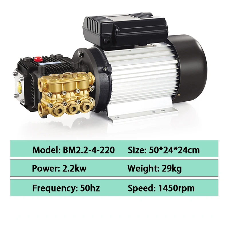 100 bar High Pressure Water Pump Motor Unit High Pressure Cleaning Machine Water Pump 220v/380v Car Washer 11L/min Flow