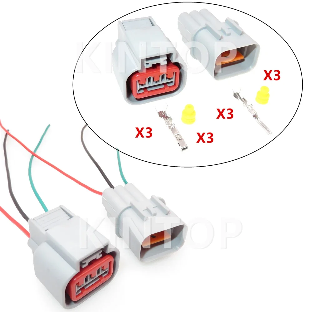 1 Set 3 Pins Car Waterproof Socket HN032-03020 HN036-03027 AC Assembly Compressor Air Conditioning Wire Harness Plug With Wires