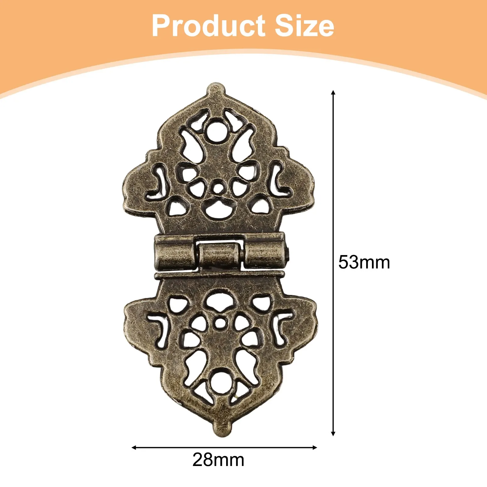 Hardware Furniture Box Hinge Lock Furniture Hardware Antique Bronze Wood Box Zinc Alloy For Jewelry Storage Wooden Box