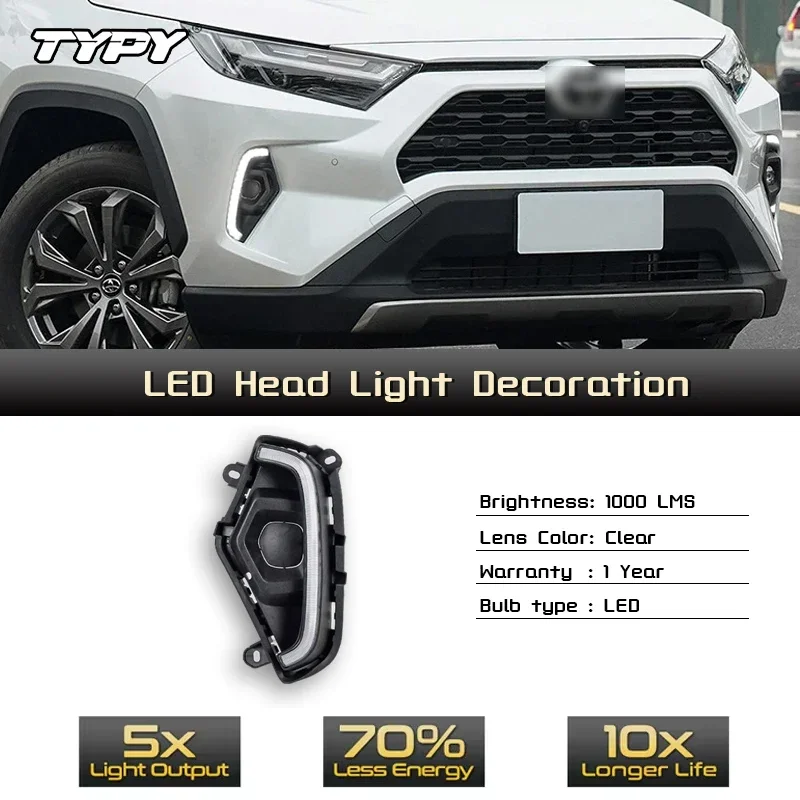 

TYPY Car LED Fog Lamp For Toyota RAV4 2023-2025 Car LED Daytime Running Light Dynamic Turn Signal Auto Accessories