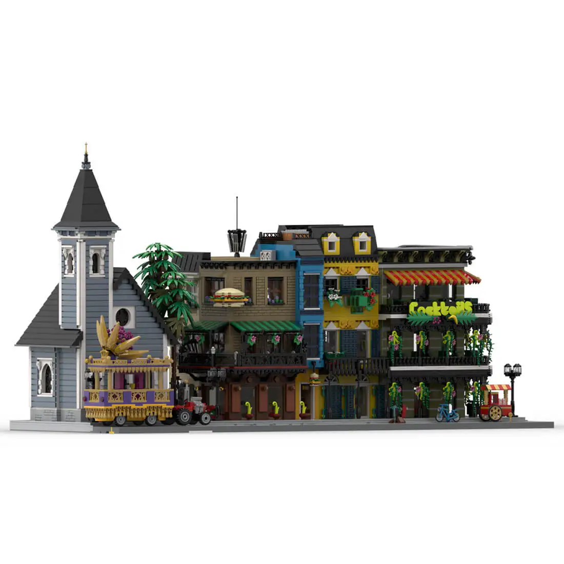 15324PCS MOC French Quarter New Orleans Modular Architecture Building Blocks Assembled Model Toy Brick Children's Birthday Gifts